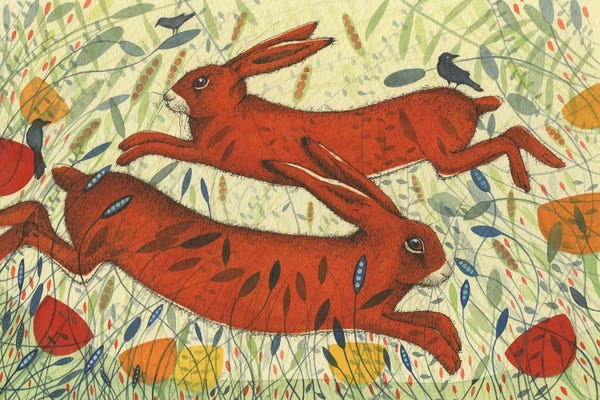 Michelle Campbell: Hares & Crow by Michelle Campbell