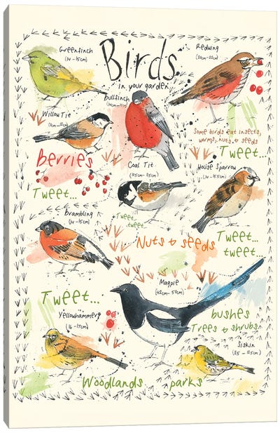 Birds In Your Garden I Canvas Art Print - Michelle Campbell