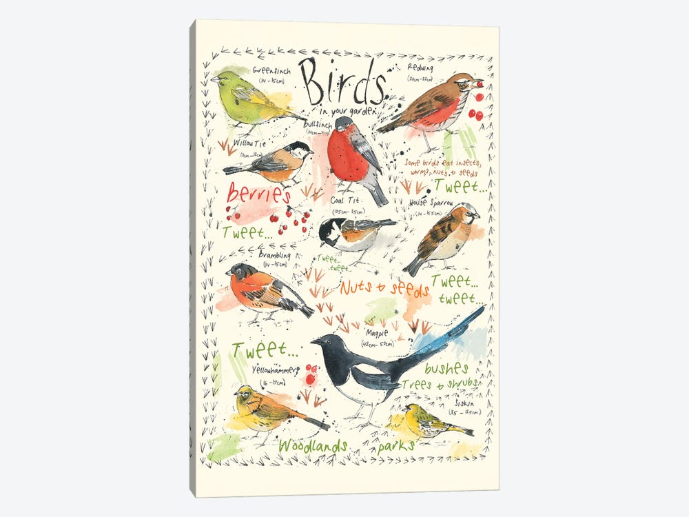 Birds In Your Garden I by Michelle Campbell 1-piece Art Print