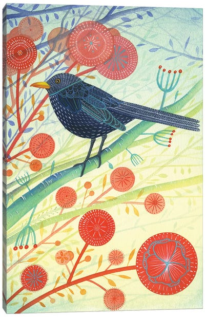 The Blackbird Canvas Art Print - Michelle Campbell