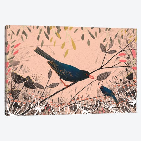 The First Blackbird Canvas Print #MCE39} by Michelle Campbell Canvas Wall Art