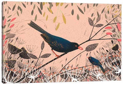 The First Blackbird Canvas Art Print - Michelle Campbell