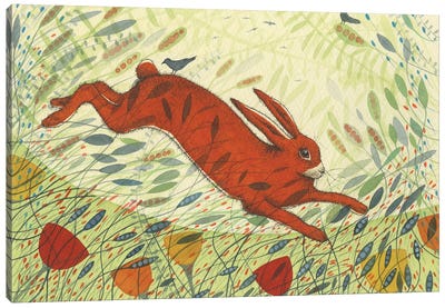 The Hare & The Crows Canvas Art Print - Michelle Campbell