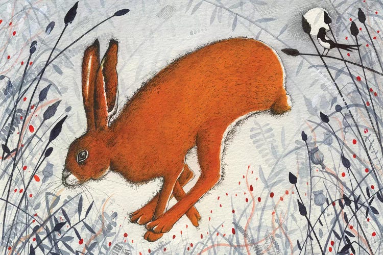 The Hare The Magpie by Michelle Campbell wall art