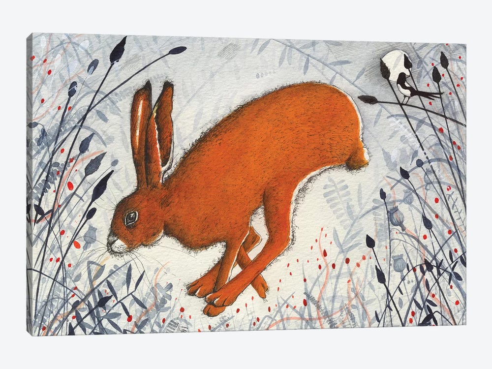 The Hare The Magpie by Michelle Campbell 1-piece Canvas Artwork