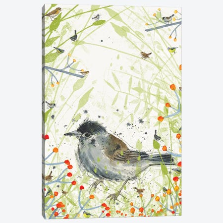 Warbler Canvas Print #MCE44} by Michelle Campbell Canvas Wall Art
