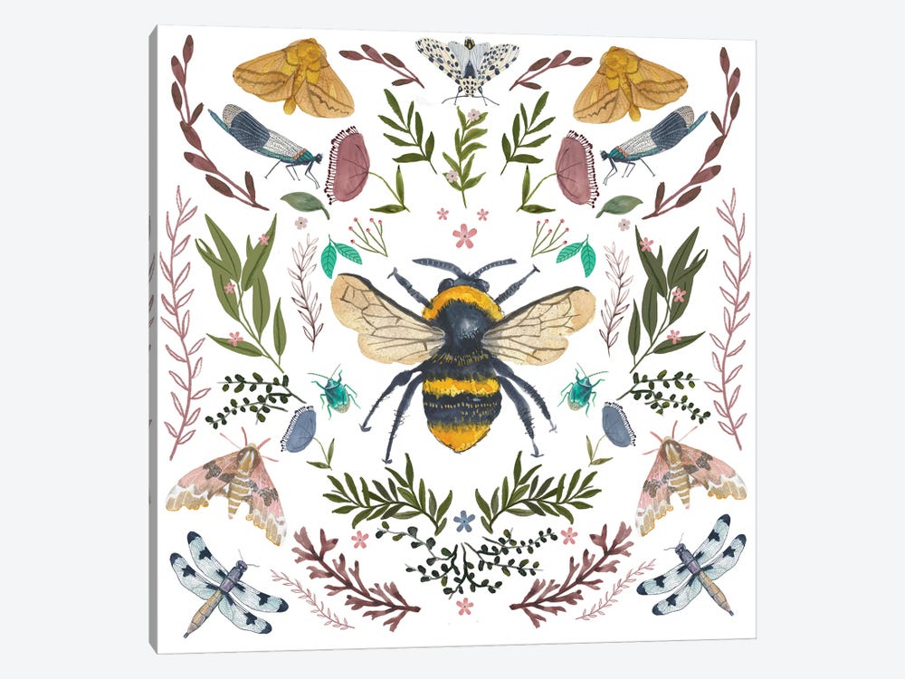 Bees Insects by Michelle Campbell 1-piece Art Print