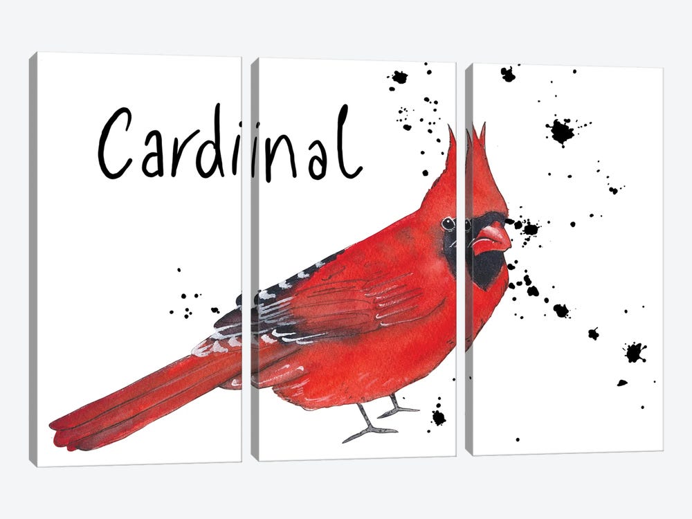 Cardinal by Michelle Campbell 3-piece Canvas Wall Art
