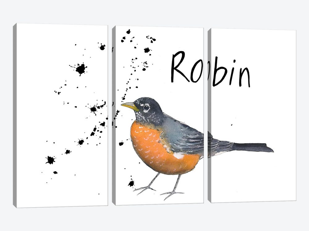 Robin by Michelle Campbell 3-piece Canvas Print