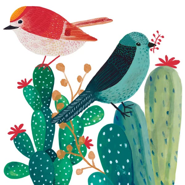 Michelle Campbell: Birds And Cactus by Michelle Campbell