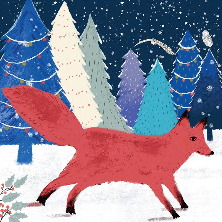 Fox And The Owls by Michelle Campbell wall art