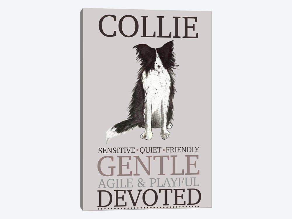 Collie Dog Characteristics by Michelle Campbell 1-piece Canvas Artwork
