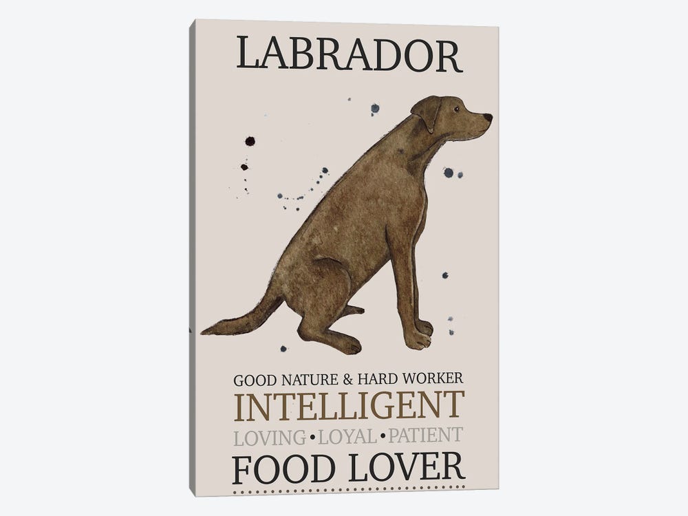 Labrador Dog Characteristics by Michelle Campbell 1-piece Canvas Artwork