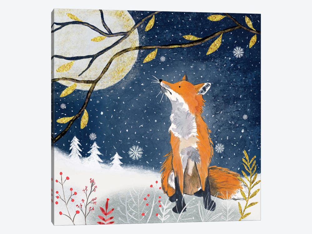 Night Fox by Michelle Campbell 1-piece Canvas Wall Art