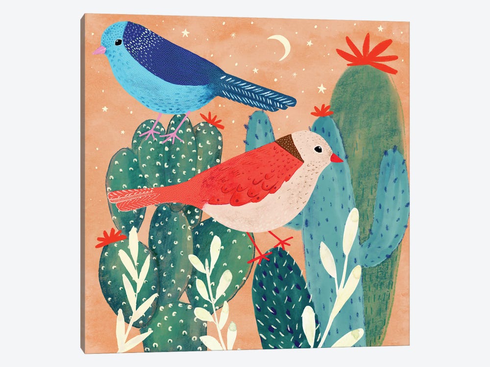 Twilight - Cactus Birds by Michelle Campbell 1-piece Canvas Artwork