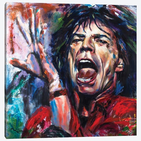 Mick Jagger II Canvas Print #MCF17} by Mark Courage Canvas Wall Art
