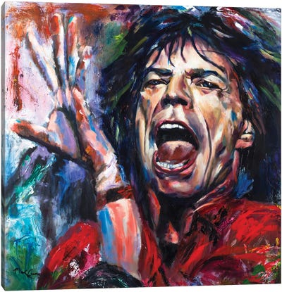 Mick Jagger II Canvas Art Print - Mark Courage