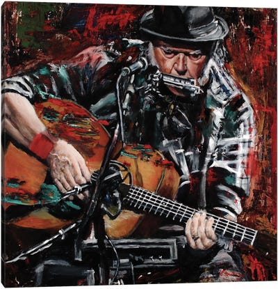 Neil Young Canvas Art Print - Mark Courage