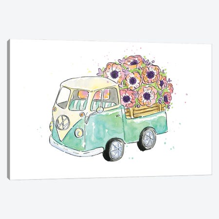 Flower Truck V Canvas Print #MCG5} by Catherine McGuire Art Print