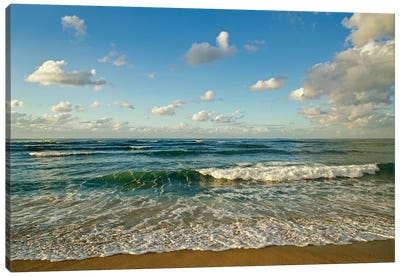 Israel, Haifa. Beaches And Mediterranean Sea Canvas Art Print - Israel Art