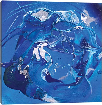 Silver Linings In The Blues III Canvas Art Print - Similar to Jackson Pollock