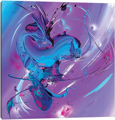 Sacred Dragon Heart Canvas Art Print - Purple Abstract Art