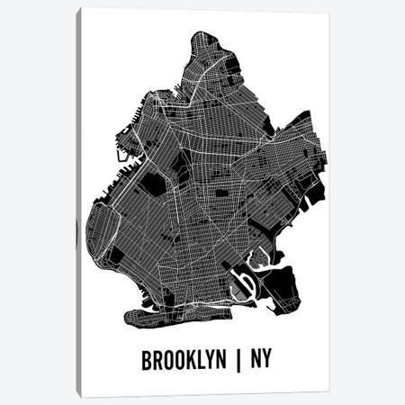 Brooklyn Map Canvas Print #MCP12} by Mr. City Printing Art Print