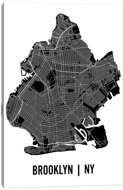 Brooklyn Map Canvas Art Print - Urban Living Room Art
