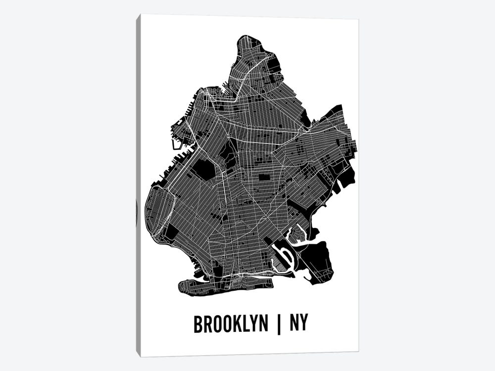 Brooklyn Map by Mr. City Printing 1-piece Art Print
