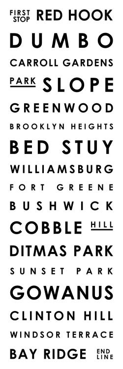 Brooklyn Typographical Neighborhoods