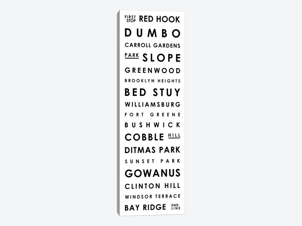 Brooklyn Typographical Neighborhoods by Mr. City Printing 1-piece Canvas Artwork