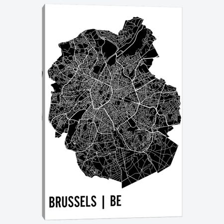 Brussels Map Canvas Print #MCP14} by Mr. City Printing Canvas Artwork