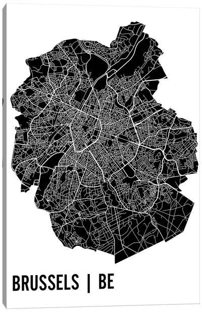 Brussels Map Canvas Art Print - Belgium