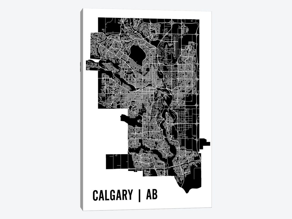 Calgary Map by Mr. City Printing 1-piece Canvas Artwork