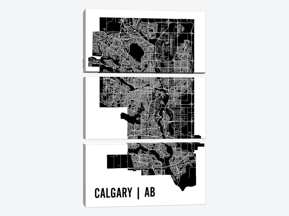Calgary Map by Mr. City Printing 3-piece Canvas Art