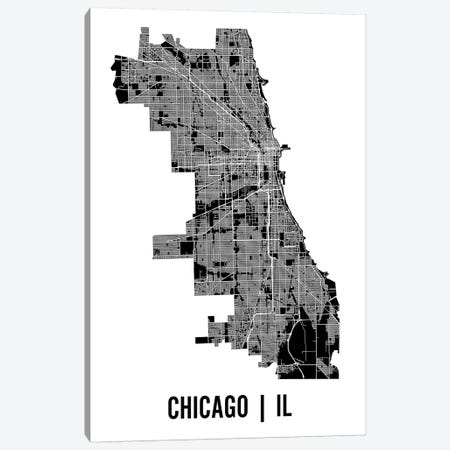 Chicago Map Canvas Print #MCP19} by Mr. City Printing Art Print