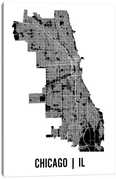 Chicago Map Canvas Art Print - Mr. City Printing