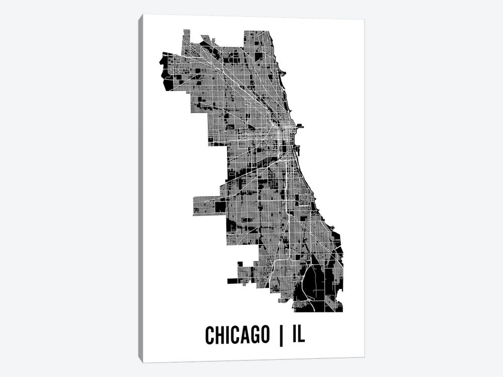 Chicago Map by Mr. City Printing 1-piece Canvas Artwork