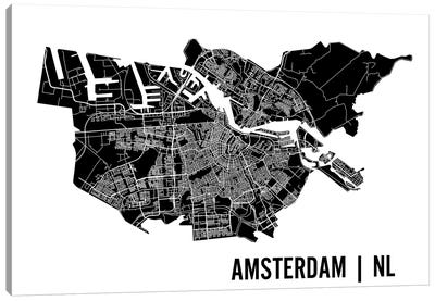 Amsterdam Map Canvas Art Print - Netherlands Art