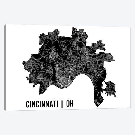 Cincinnati Map Canvas Print #MCP21} by Mr. City Printing Canvas Art
