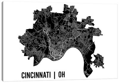 Cincinnati Map Canvas Art Print - Mr. City Printing