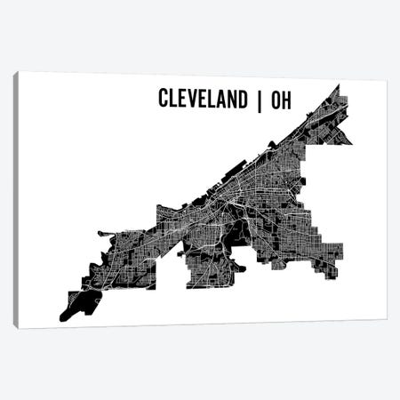 Cleveland Map Canvas Print #MCP22} by Mr. City Printing Canvas Art