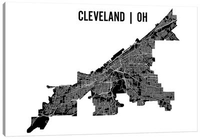 Cleveland Map Canvas Art Print - Ohio Art