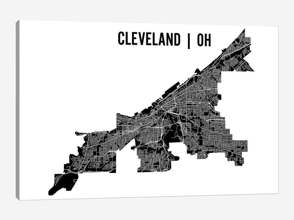 Cleveland Map by Mr. City Printing 1-piece Canvas Art