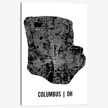 Columbus Map Canvas Print #MCP23} by Mr. City Printing Canvas Art