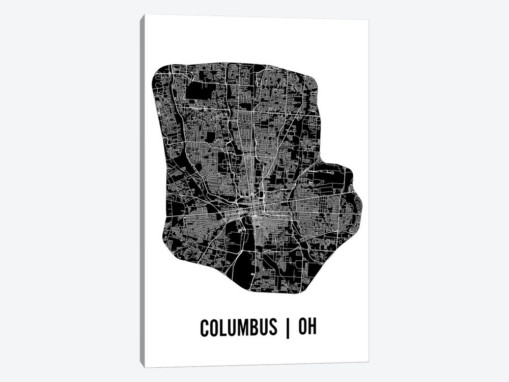 Columbus Map by Mr. City Printing 1-piece Art Print