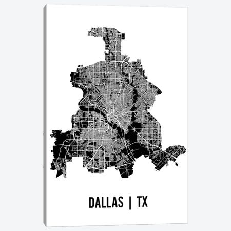Dallas Map Canvas Print #MCP24} by Mr. City Printing Canvas Print