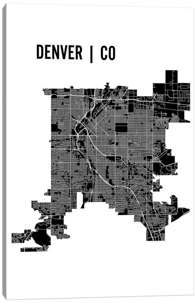 Denver Map Canvas Art Print - Colorado Art