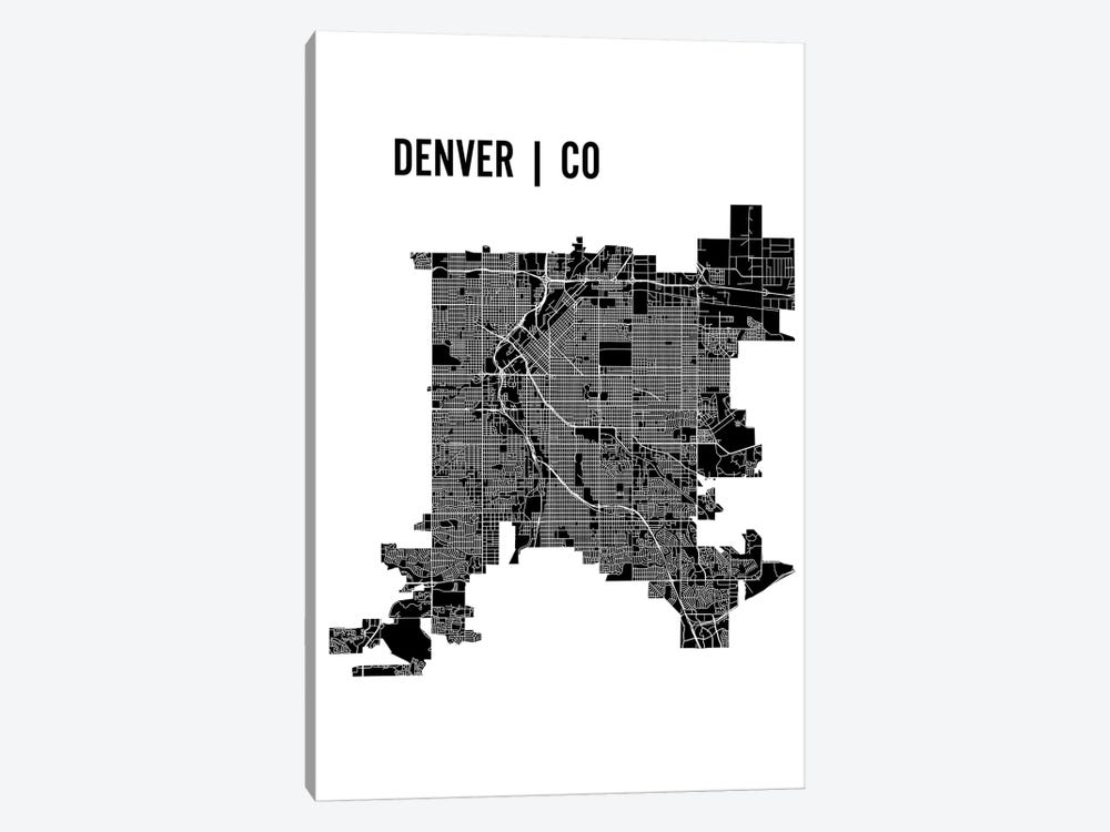 Denver Map by Mr. City Printing 1-piece Canvas Print