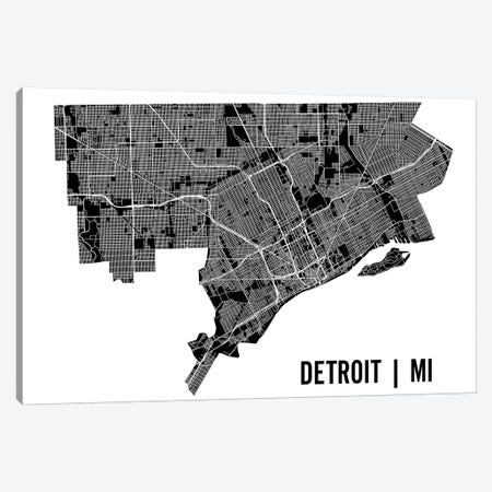 Detroit Map Canvas Print #MCP26} by Mr. City Printing Canvas Art Print